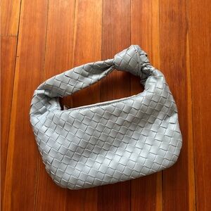 Elegant Gray Woven Handbag